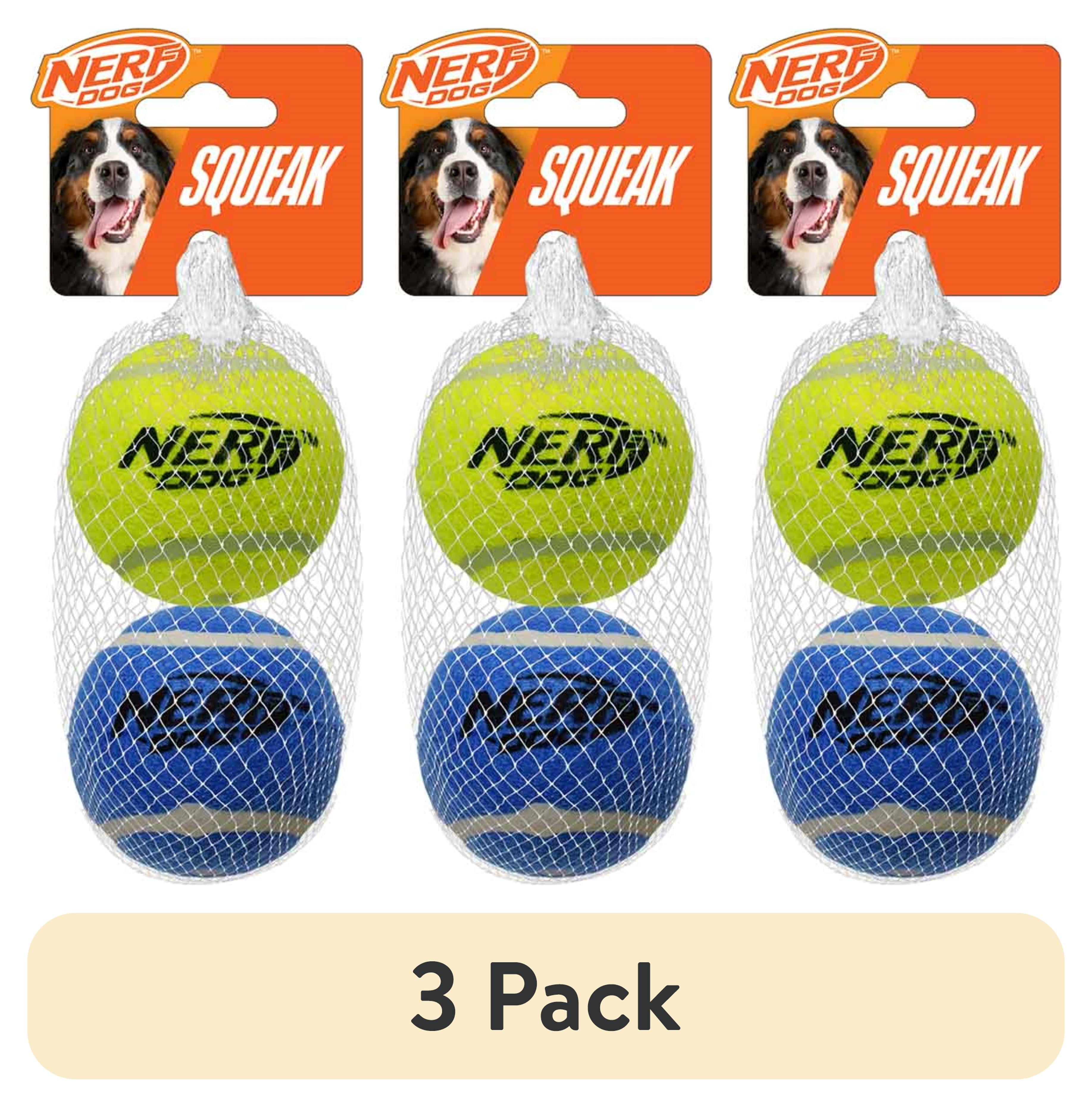 (3 pack) Nerf Dog Squeak Tennis Ball Dog Toy, 3 inch, 2 Pack