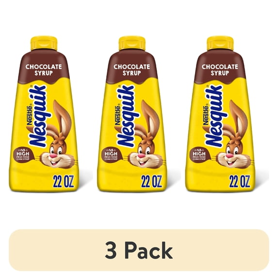 (3 pack) Nesquik Chocolate Syrup for Milk or Ice Cream, 22 oz 1.375 lb.