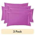 thumbnail image 1 of (3 pack) Nestl Pillow Sham Set of 2, Premium 1800 Series Double Brushed Bed Pillow Cases, Orchid Purple, King 20" X 36", 1 of 6