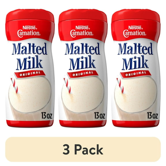 (3 pack) Nestle Carnation Original Malted Milk Powder Mix, 13 oz