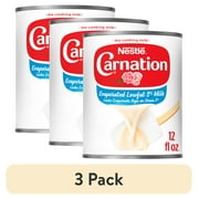 (3 pack) Nestle Carnation Vitamin D Added Evaporated Milk for Holiday Baking, 12 fl. oz. Can