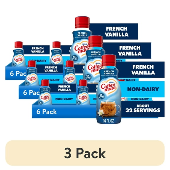 (3 pack) Coffee mate French Vanilla Liquid Coffee Creamer, 16 fl oz Bottle