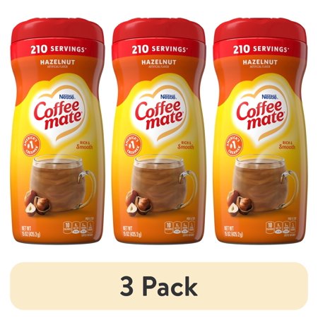 (3 pack) Coffee mate Hazelnut Powder Coffee Creamer, 15 oz