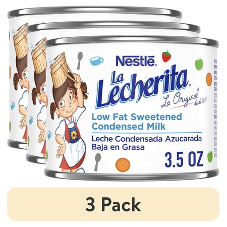 (3 pack) Nestle La Lecherita Low Fat Sweetened Condensed Milk for Valentine's Day Baking, 3.5 oz Can, 6 Pack
