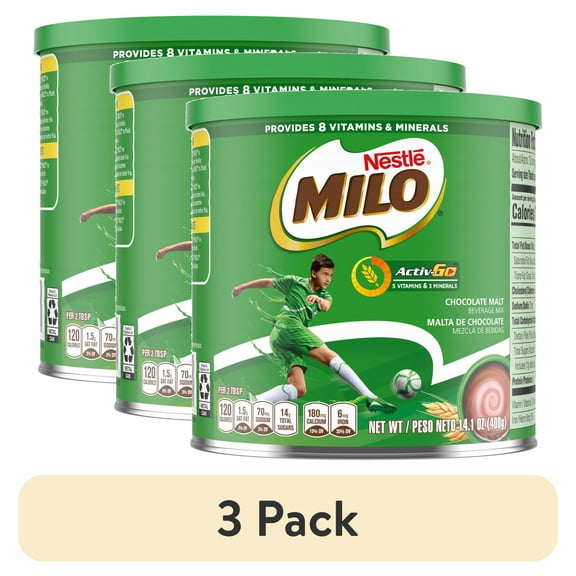 (3 pack) Nestle Milo Active Go Chocolate Malt Powder Drink Mix, 14.1 oz