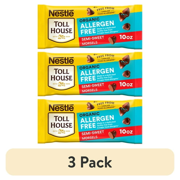 Nestle Toll House Organic Allergen Free Semi-Sweet Regular Chocolate Chips for Valentine's Day Baking, 10 oz Bag