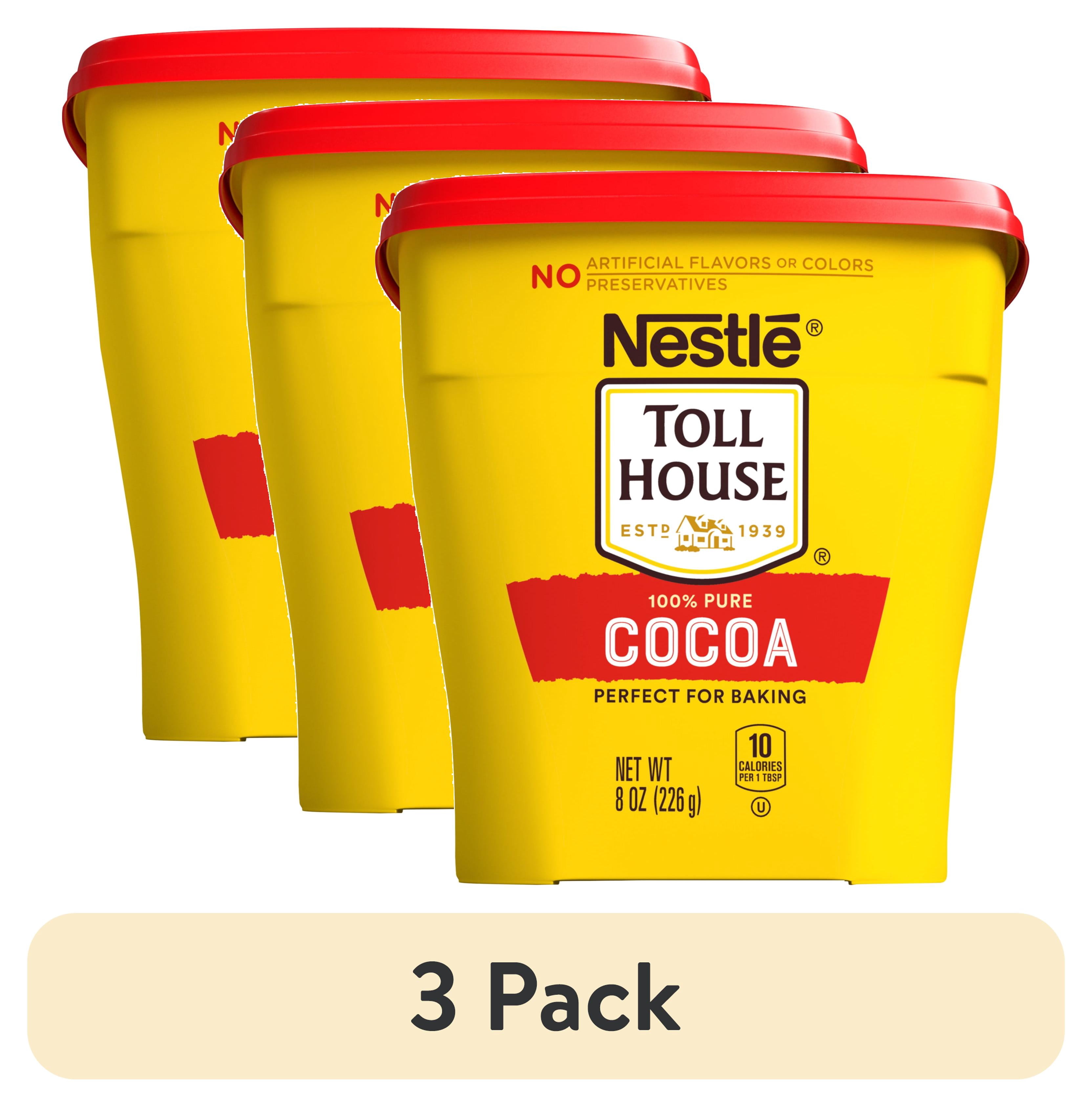(3 pack) Nestle Toll House Deep Chocolate Cocoa Flavor Powder, 100% Pure Cocoa, 8 oz Box