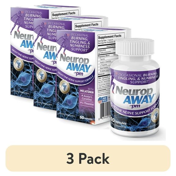 (3 pack) NeuropAWAY PM Nighttime Nerve Support Formula