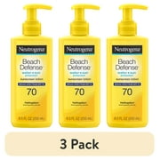 (3 pack) Neutrogena Beach Defense SPF 70 Sunscreen Lotion, Oil-Free, 8.5 oz