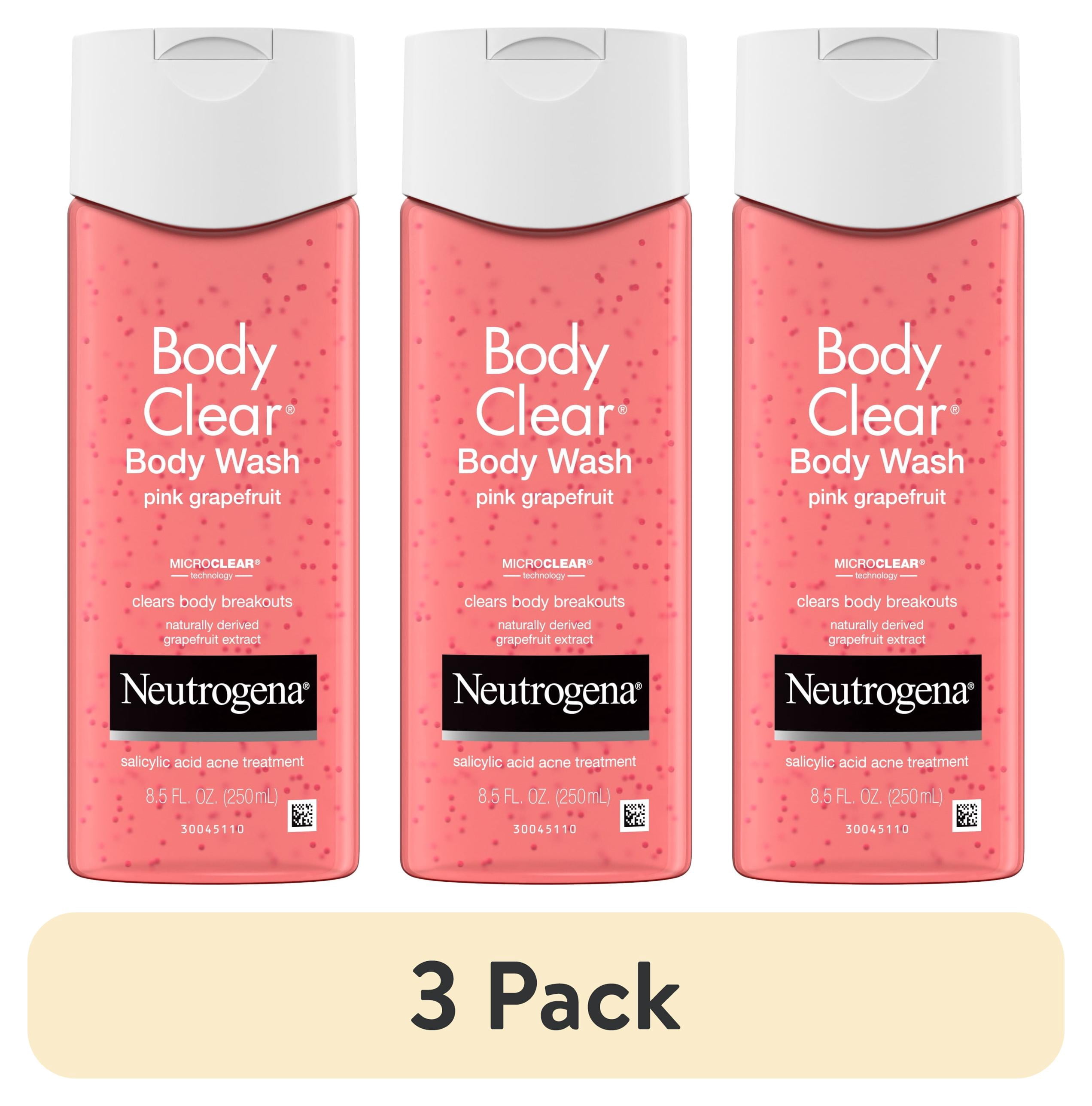 (3 pack) Neutrogena Body Clear Pink Grapefruit Acne Body Wash, 8.5 fl. oz
