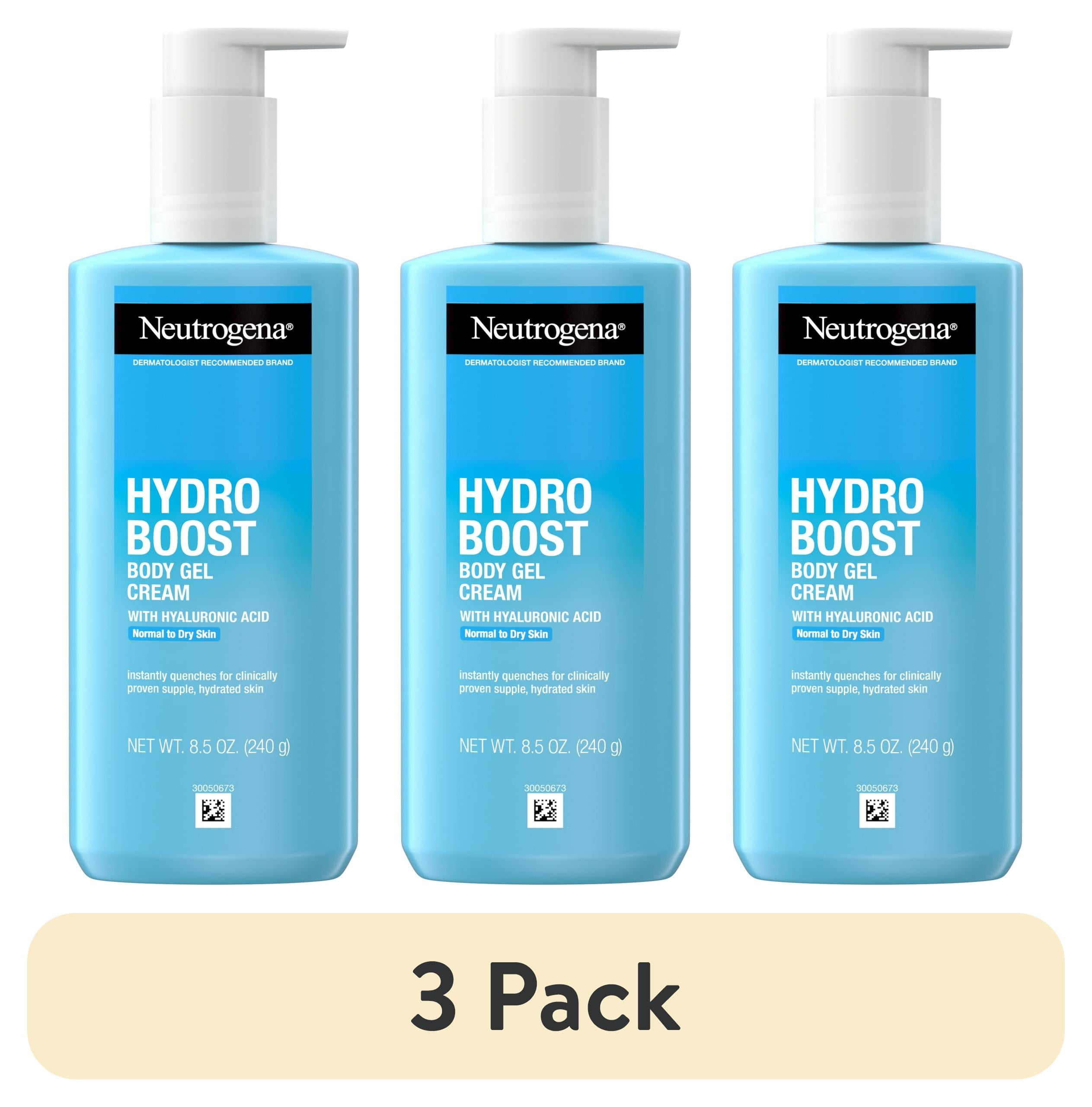 (3 pack) Neutrogena Hydro Boost Body Gel Cream with Hyaluronic Acid, 8.5 oz