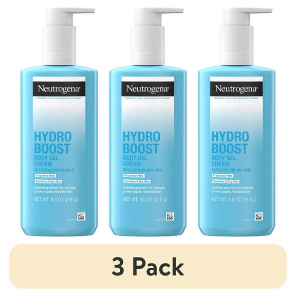 (3 pack) Neutrogena Hydro Boost Fragrance-Free Body Gel Cream, 8.5 oz