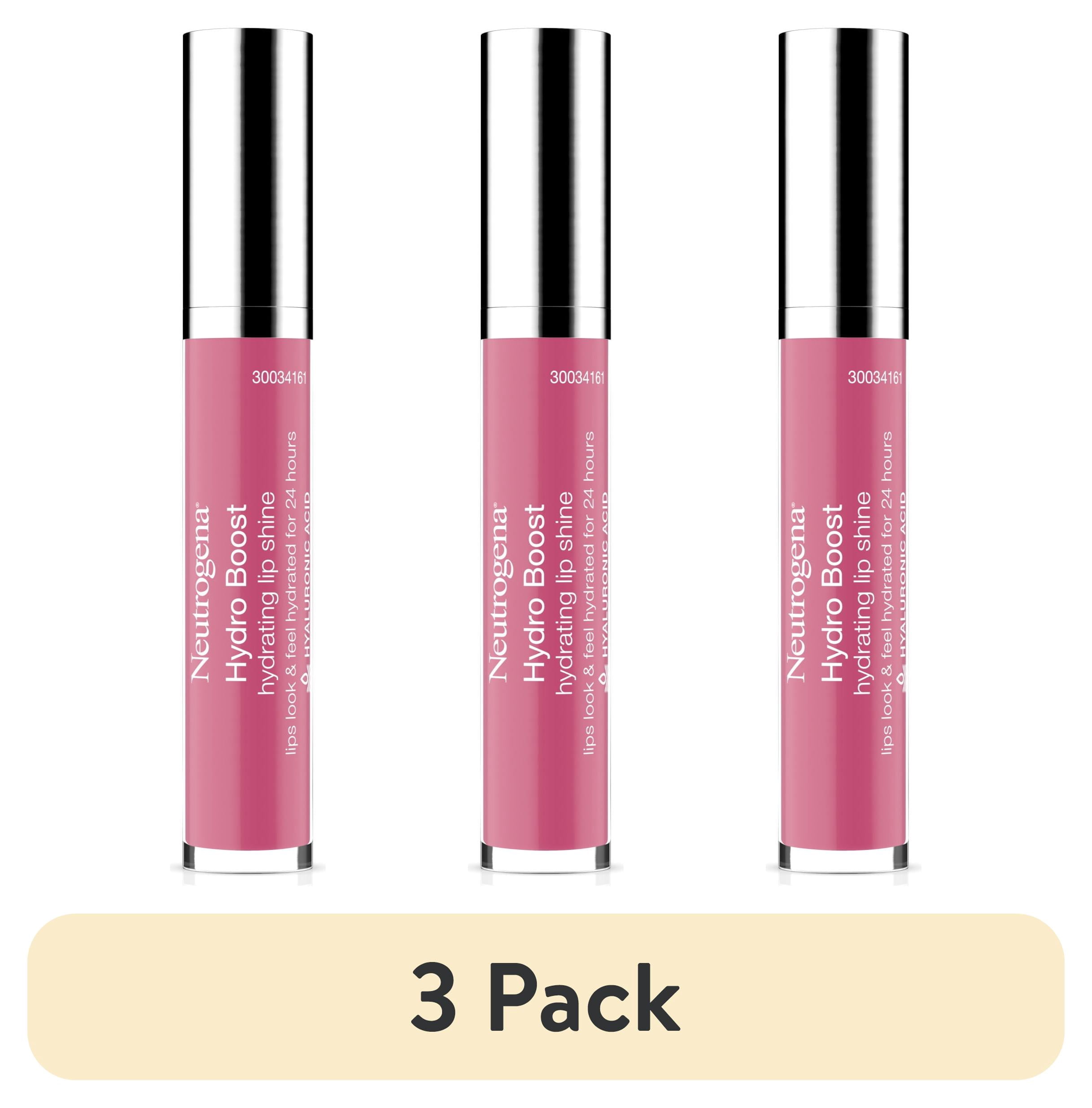 (3 pack) Neutrogena Hydro Boost Moisturizing Lip Gloss, 50 Radiant Rose, 0.1 oz