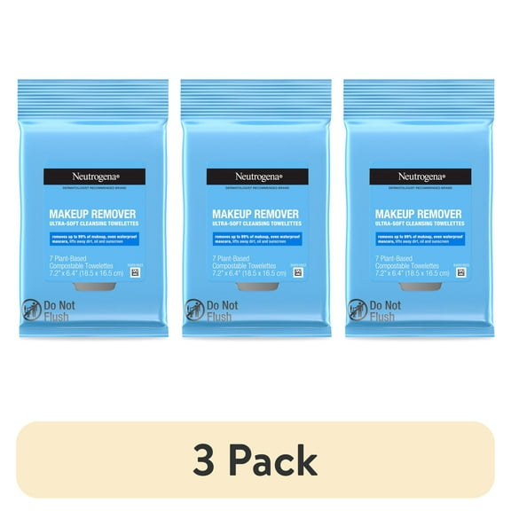 Neutrogena Makeup Remover Cleansing Towelettes, Face Makeup Wipes, Travel Pack, 7 Count