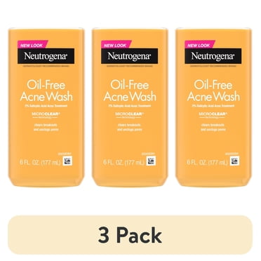 (3 pack) Neutrogena Oil-Free Pink Grapefruit Acne Face Wash, Vitamin C ...
