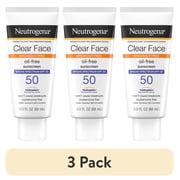(3 pack) Neutrogena Clear Face Sunscreen Lotion SPF 50, 3 fl oz