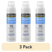 3 pack Neutrogena Sport Active Defense SPF 70 Sunscreen Spray, 5.0 oz