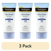 (3 pack) Neutrogena Ultra Sheer Dry-Touch SPF 70 Sunscreen Lotion, 5 fl. oz