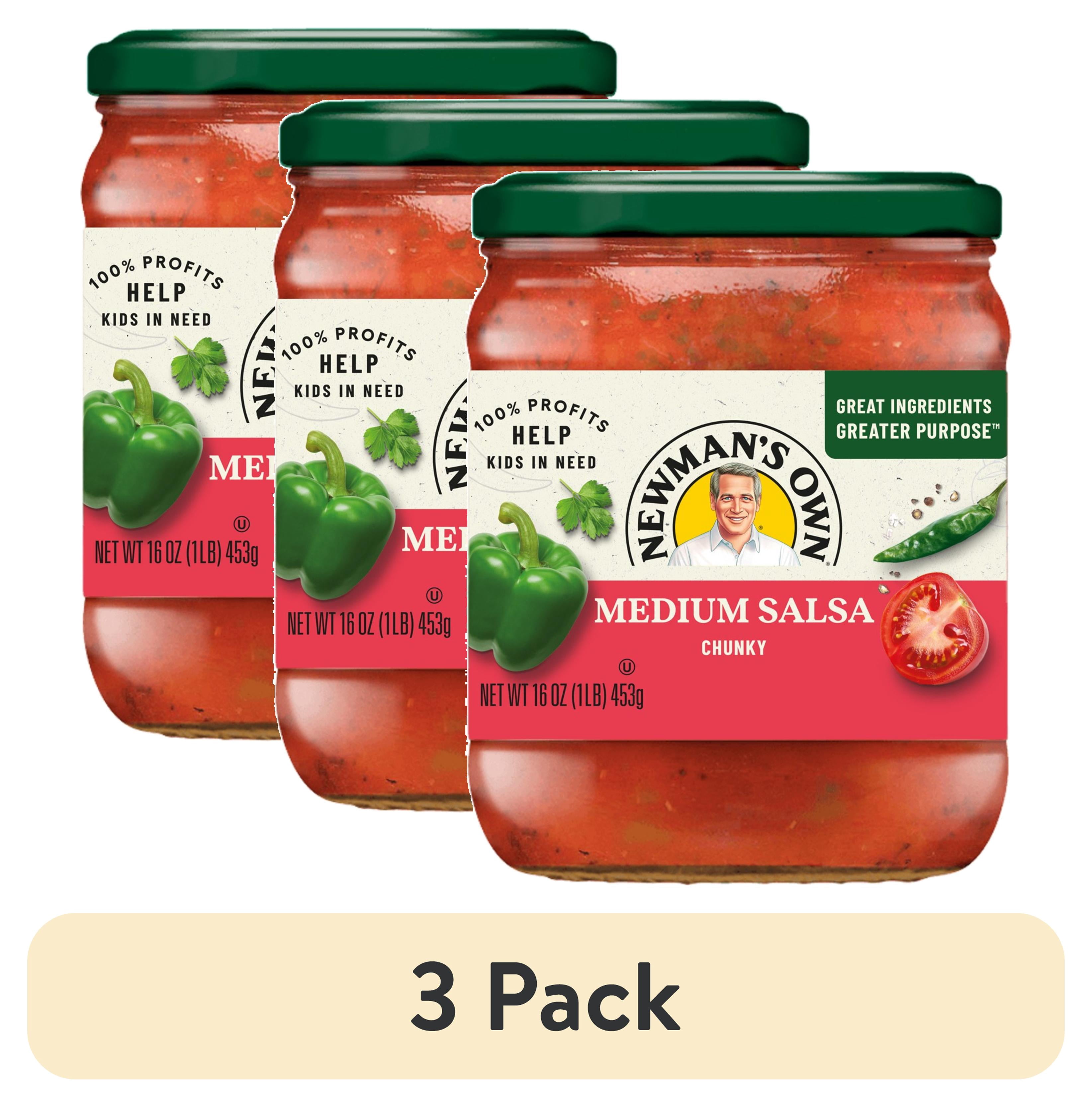 (3 pack) Newman's Own Chunky Medium Salsa, 16 oz