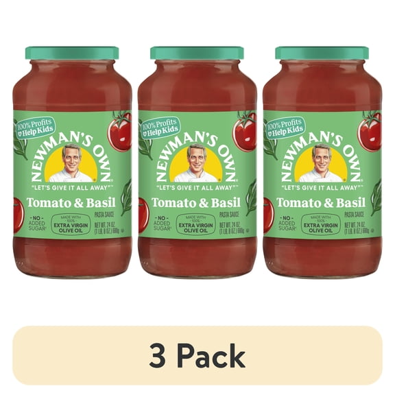 (3 pack) Newman's Own: Tomato & Basil Pasta Sauce, 24 Oz