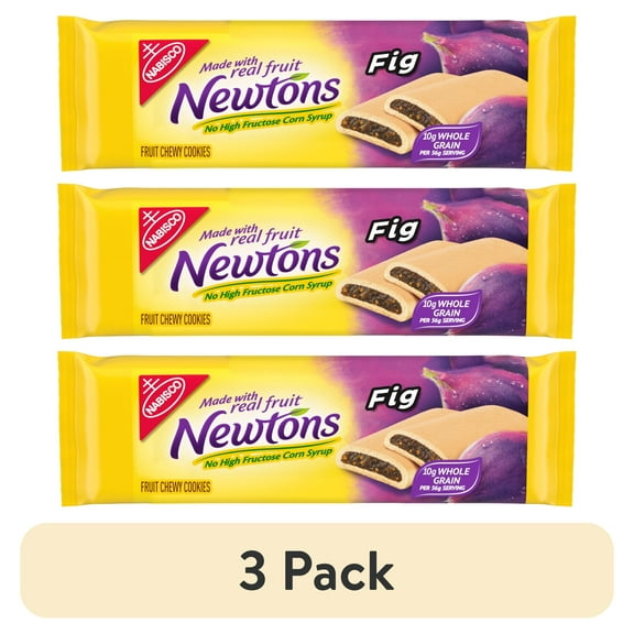 (3 pack) Newtons Fig Bars, Soft Fruit Chewy Cookies, 2 oz Snack Pack (2 Cookies Per Pack)