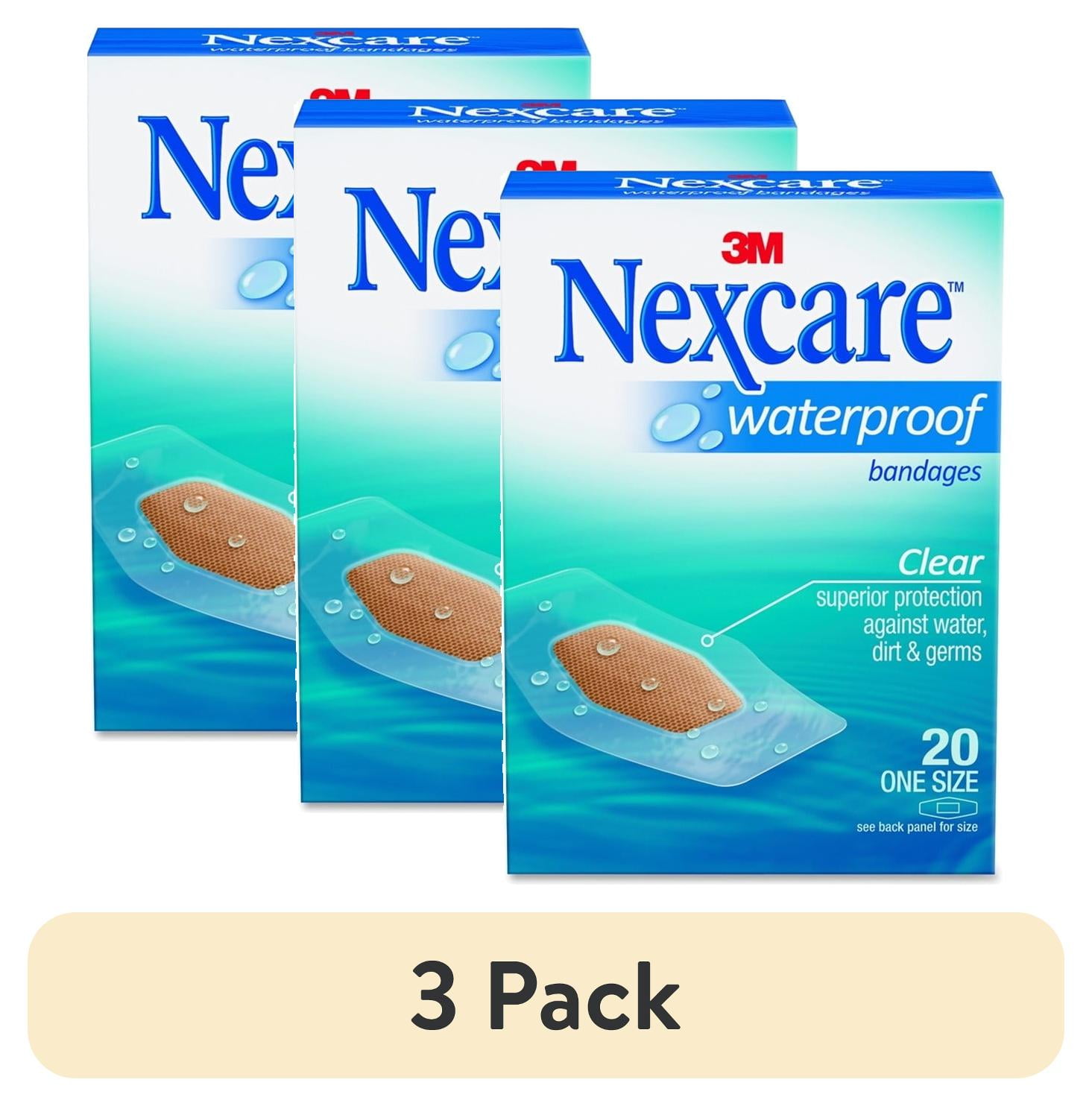 (3 pack) Nexcare Waterproof Bandages, One Size, 20 Count - Walmart.com