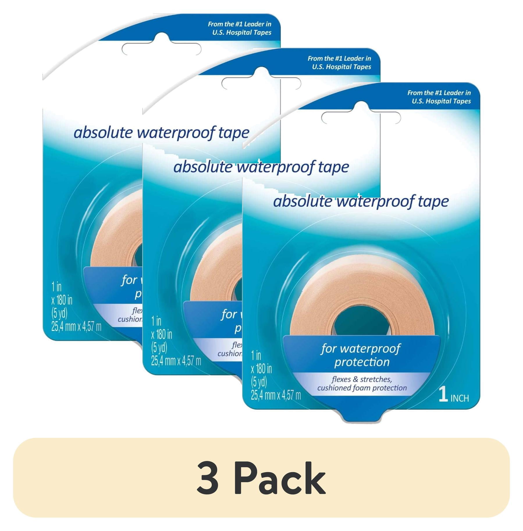 (3 pack) Nexcare Waterproof First Aid Tape, Hospital Grade, 1/Roll