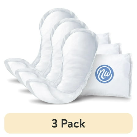 (3 pack) Nexwear Incontinence Pads, Dermatologist Tested, Maximum Absorbency, 12 in, 30 Count, 1 Pack