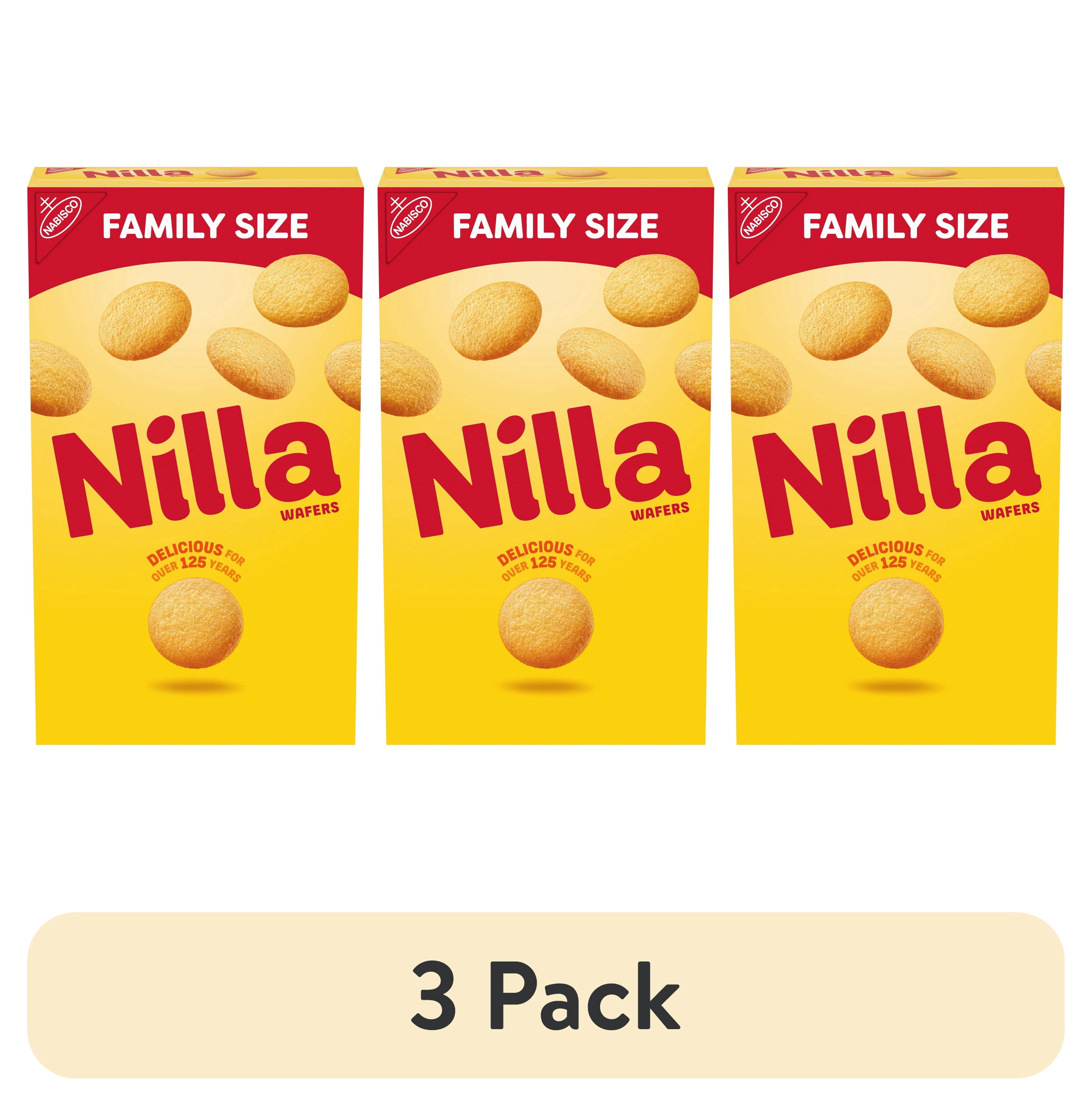 (3 pack) NILLA Wafers Cookies, Vanilla Wafers, Family Size, 15 oz