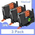 thumbnail image 1 of (3 pack) NineLeaf 3 Pack Compatible for Brother P-touch TZe-B31 TZ-B31 12mm 1/2'' Black on Fluo Orange Laminated TZe TZ Label Tape 0.47" x 16.4ft, 1 of 8