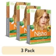 3 pack Nisha Creme Hair Color | Permanent Long Lasting Blonde Hair Dye Colour Kit | Golden Blonde | Mini Box 40gm / 1.35 Oz