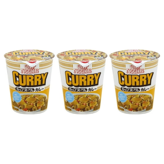 (3 pack) Nissin Foods Cup Noodle Ramen Noodle Soup Curry, 2.8 oz Cup, Shelf-Stable