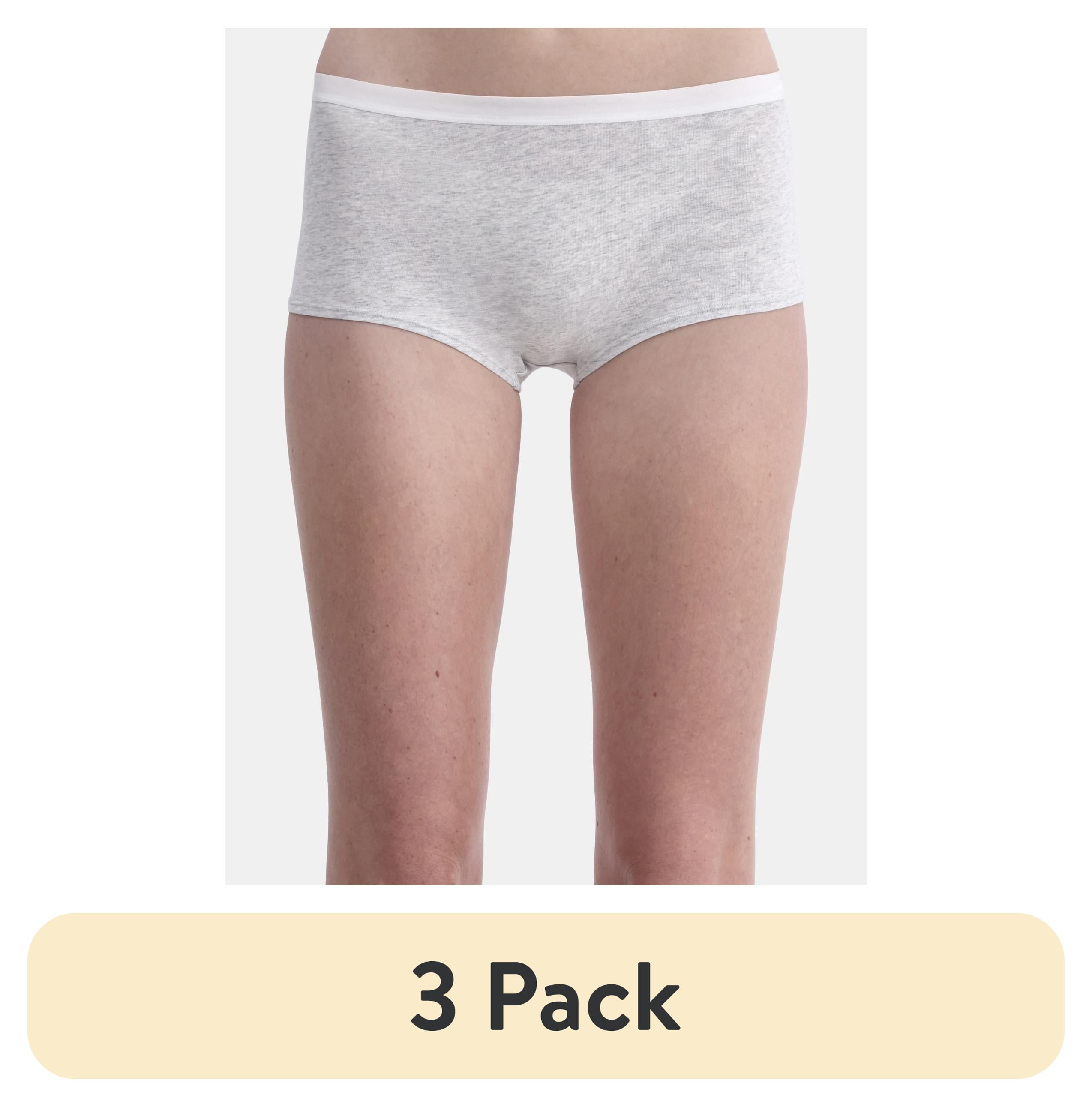 (3 pack) No Boundaries Cotton Boyshort Panty, Women’s and Women’s Plus, Sizes S-XXXL