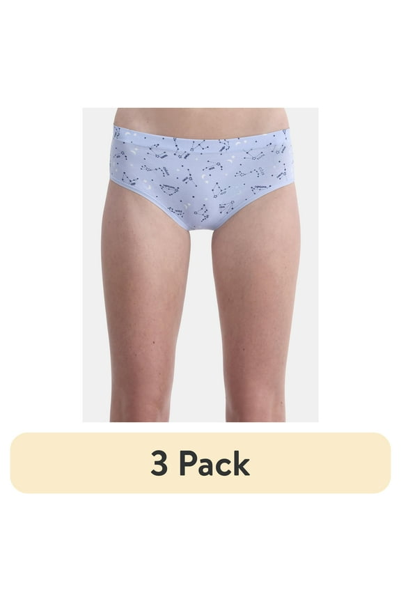 (3 pack) No Boundaries Cotton Hipster Panty, Women’s and Women’s Plus, Sizes XS-XXXL