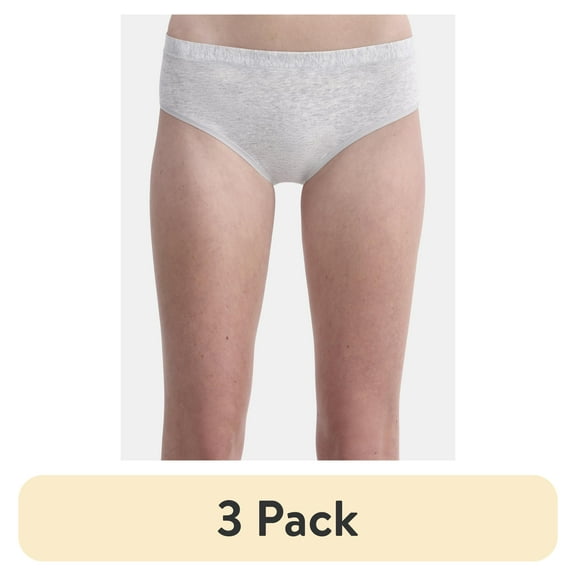 (3 pack) No Boundaries Cotton Hipster Panty, Women’s and Women’s Plus, Sizes XS-XXXL