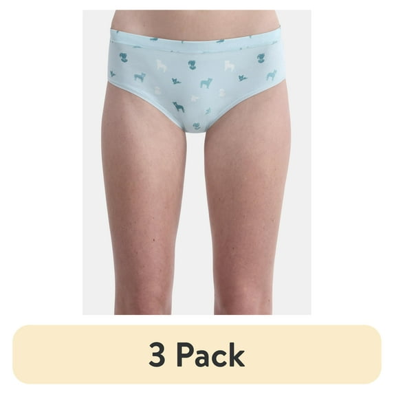 (3 pack) No Boundaries Cotton Hipster Panty, Women’s and Women’s Plus, Sizes XS-XXXL