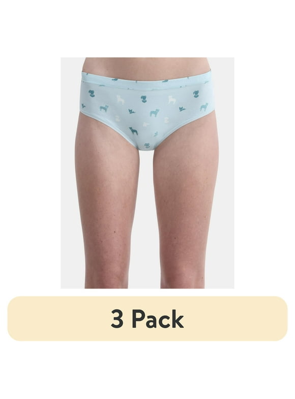 (3 pack) No Boundaries Cotton Hipster Panty, Women’s and Women’s Plus, Sizes XS-XXXL