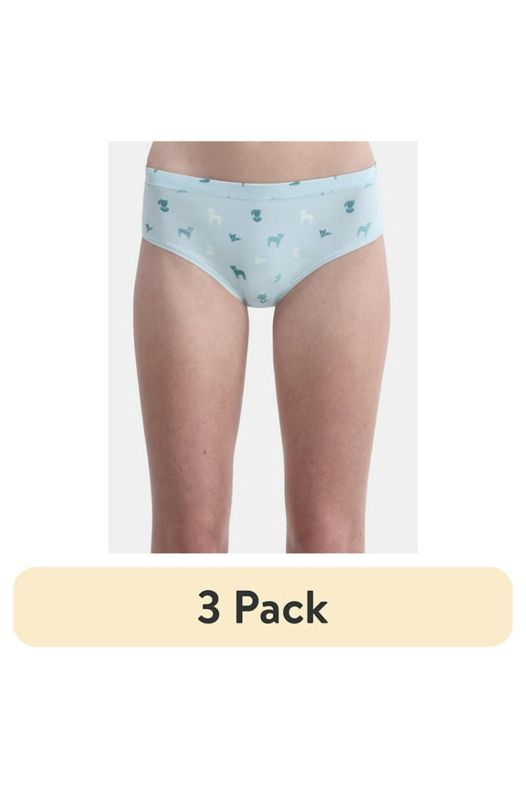(3 pack) No Boundaries Cotton Hipster Panty, Women’s and Women’s Plus, Sizes XS-XXXL