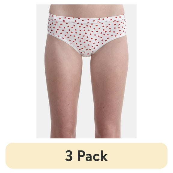 (3 pack) No Boundaries Cotton Hipster Panty, Women’s and Women’s Plus, Sizes XS-XXXL