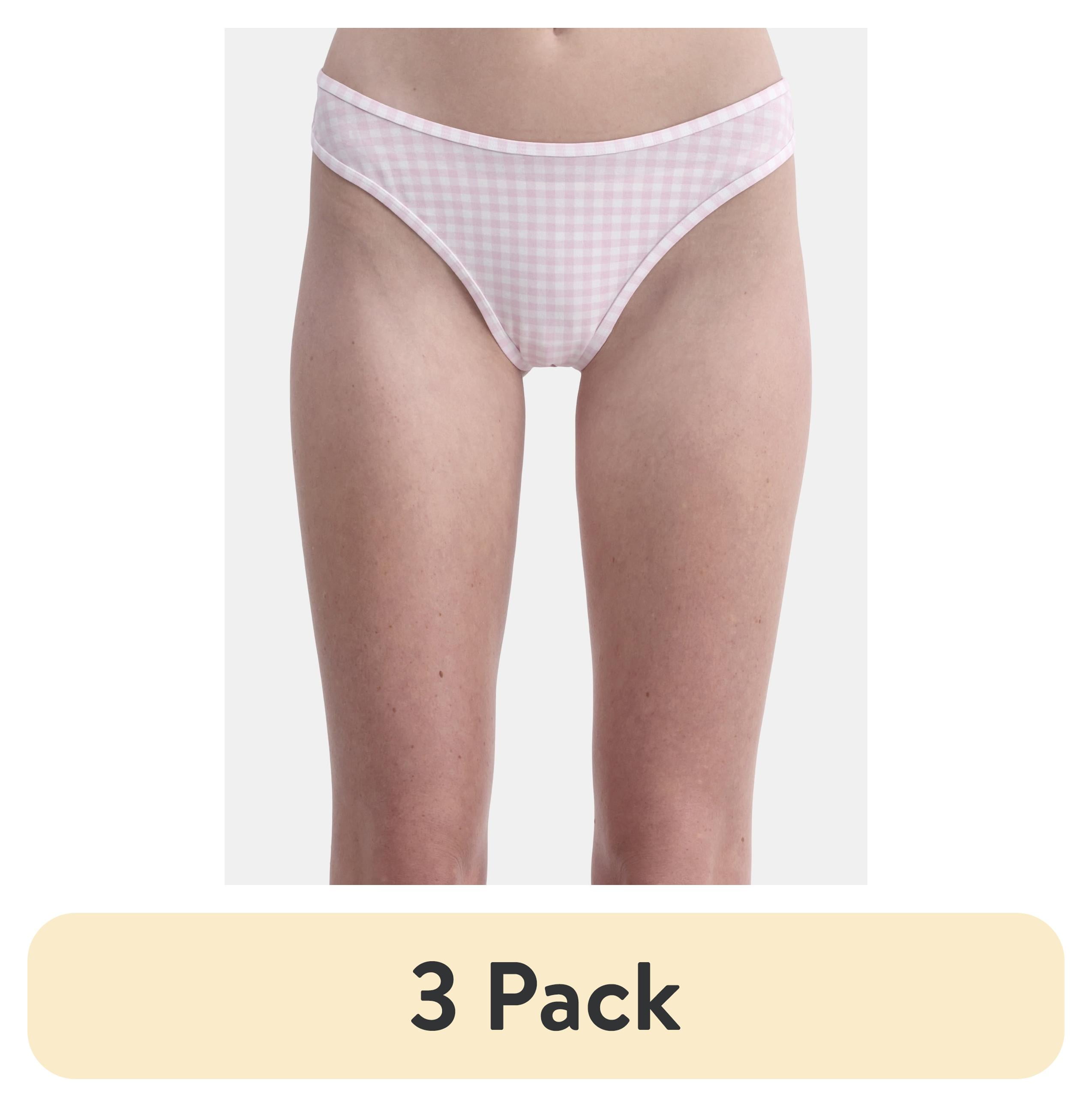 (3 pack) No Boundaries Cotton Thong Panty, Women’s and Women’s Plus, Sizes S-XXXL