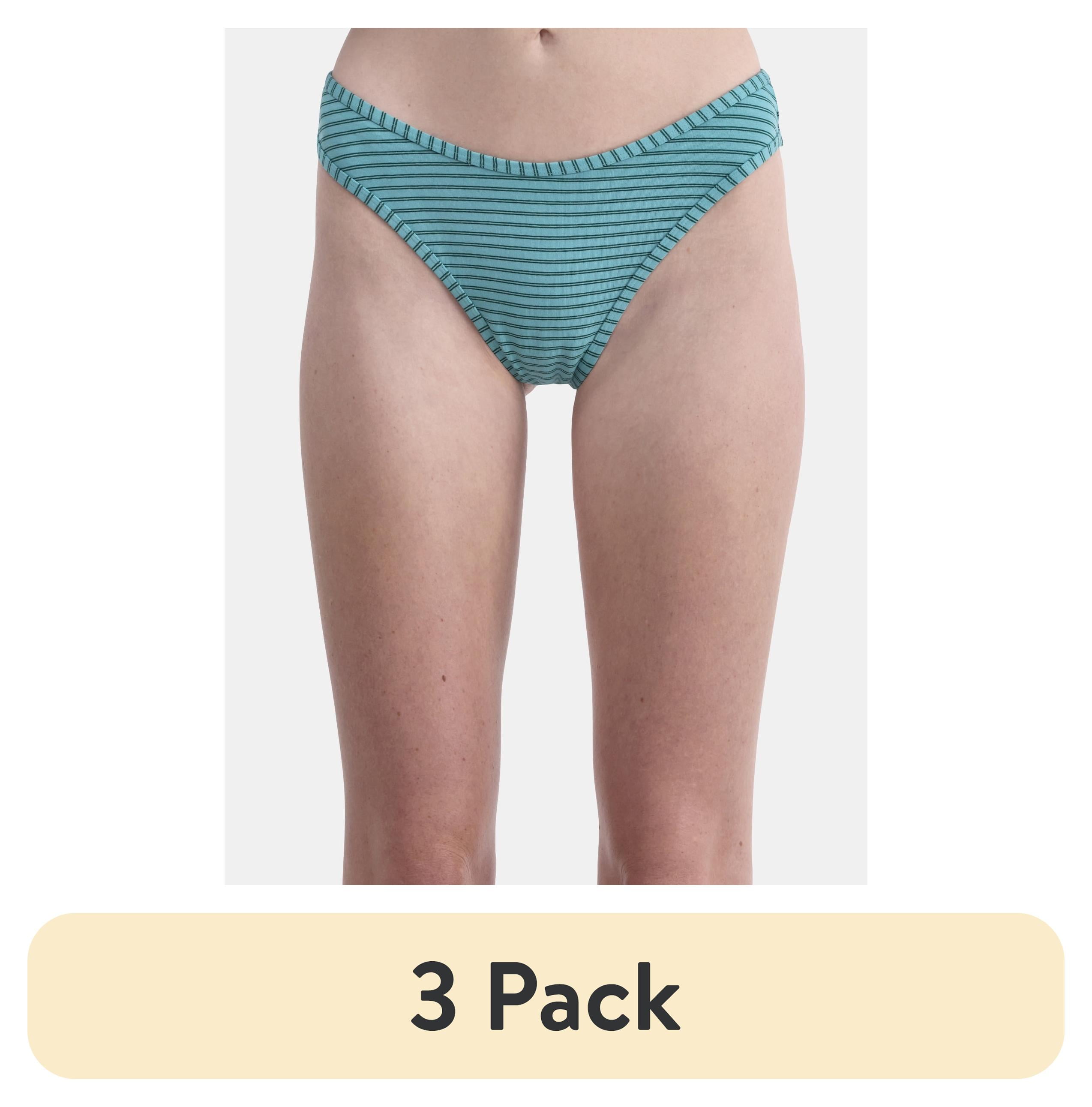 (3 pack) No Boundaries Cotton Thong Panty, Women’s and Women’s Plus, Sizes S-XXXL
