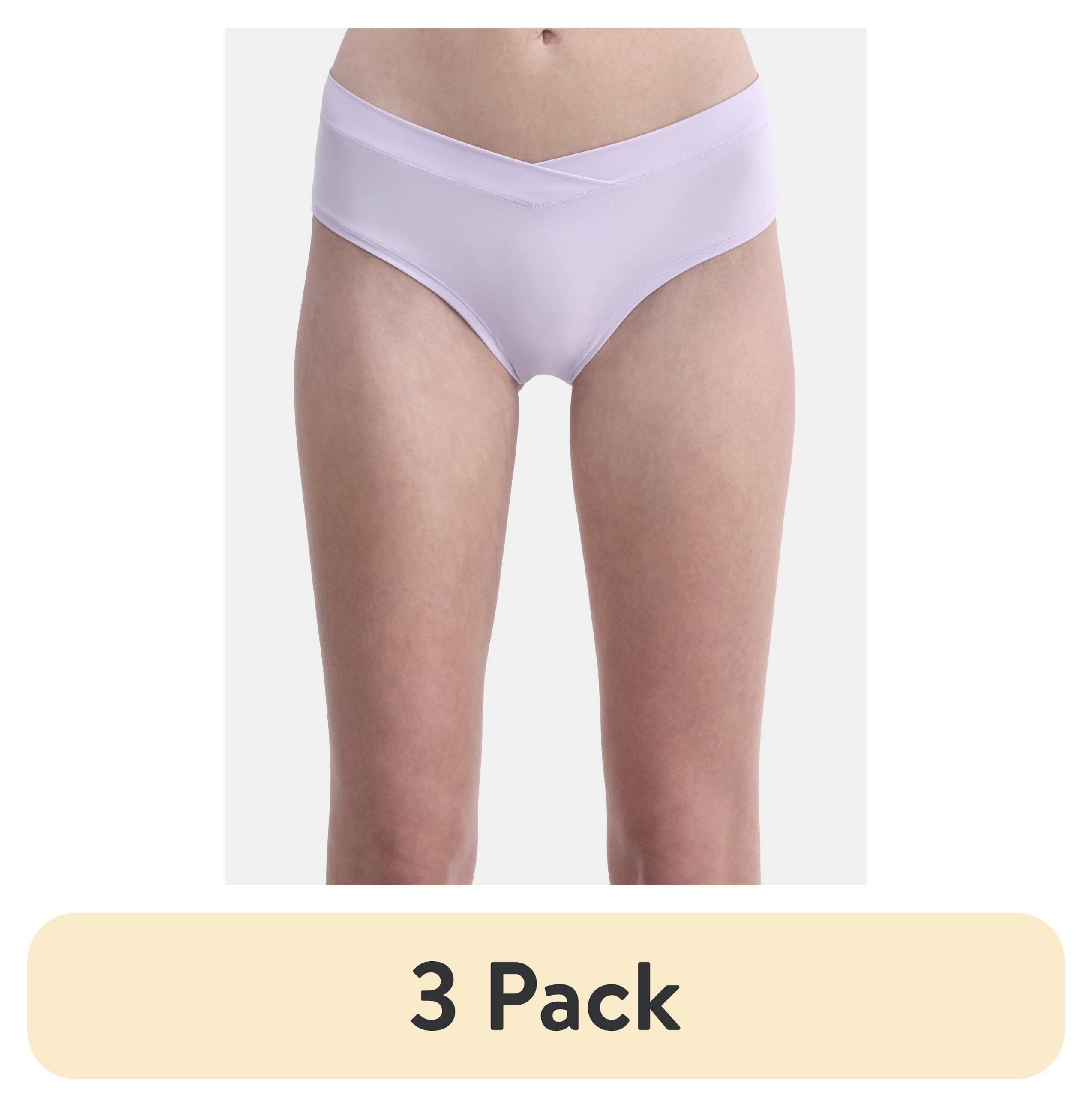 (3 pack) No Boundaries Micro Crossover Hipster Panty, Women’s and Women’s Plus, Sizes XS-XXXL