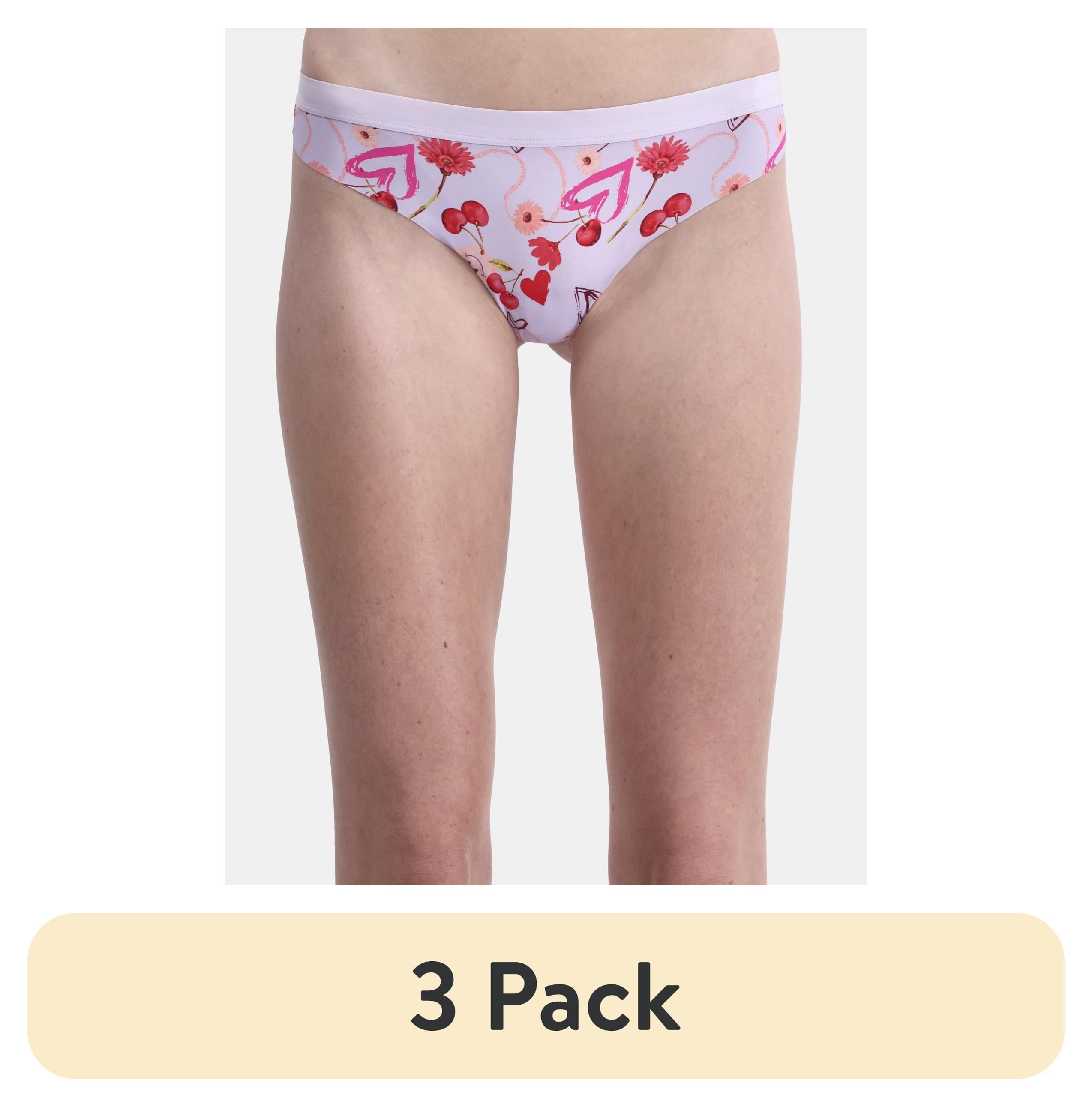 (3 pack) No Boundaries Micro Thong Panty, Women’s and Women’s Plus, Sizes S-XXXL