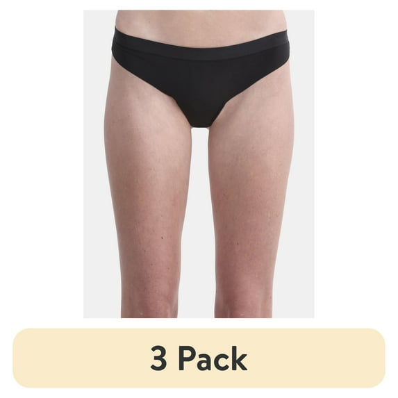 (3 pack) No Boundaries Micro Thong Panty, Women’s and Women’s Plus, Sizes S-XXXL