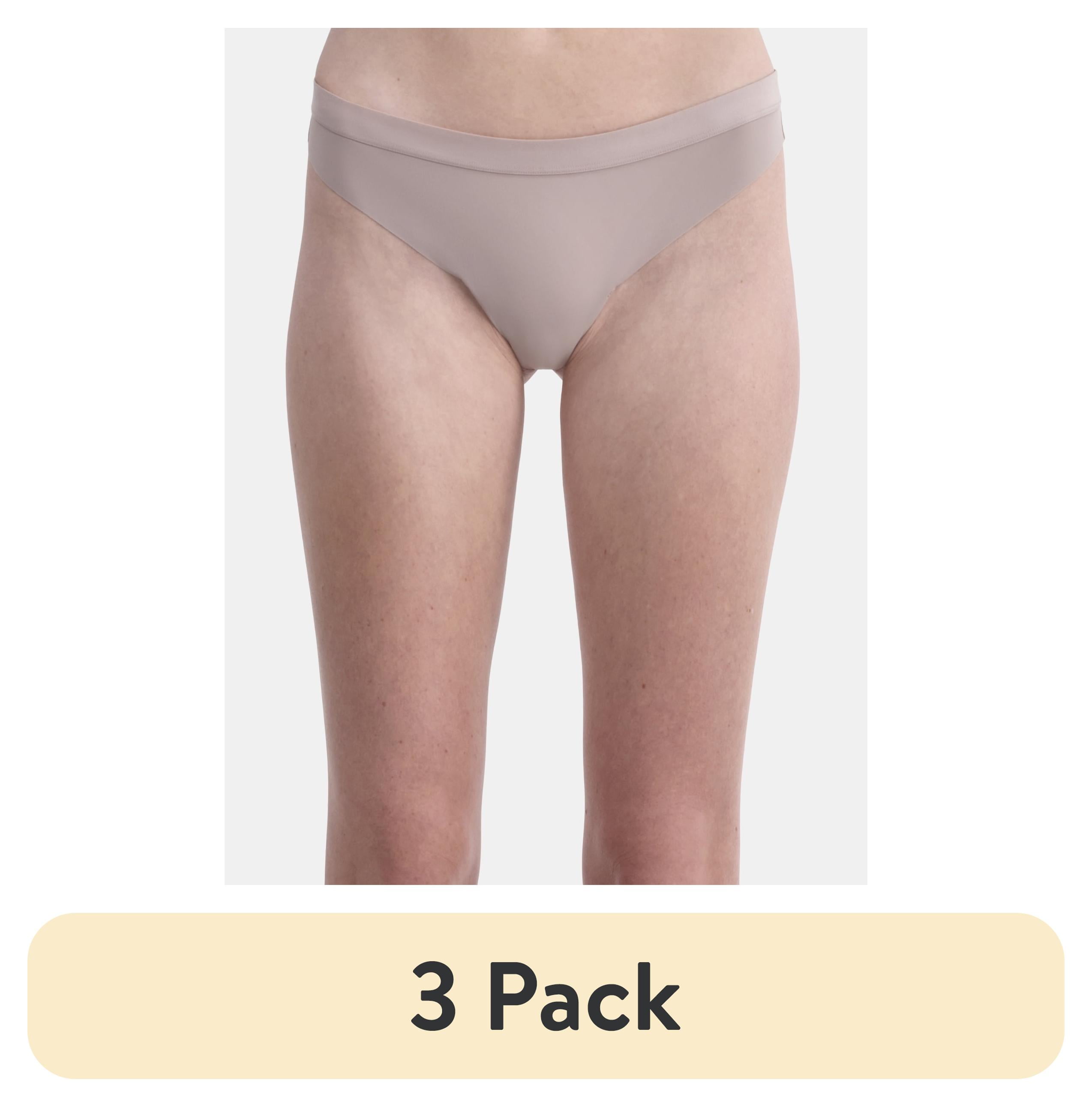 (3 pack) No Boundaries Micro Thong Panty, Women’s and Women’s Plus, Sizes S-XXXL