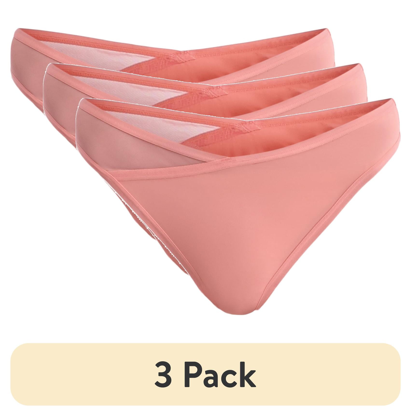 (3 pack) No Boundaries Micro Thong Panty with Mesh, Women’s and Women’s Plus, Sizes XS-XXXL