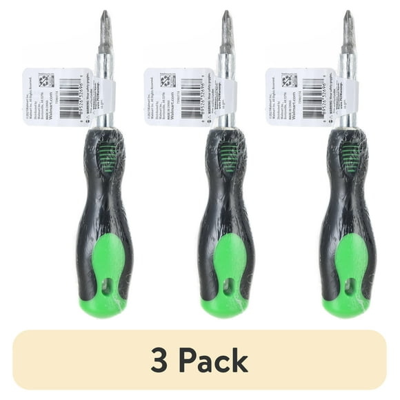 (3 pack) Non Branded 6 in 1 Screwdriver, Phillips, Slotted, and Nut Driver Set TS90511A