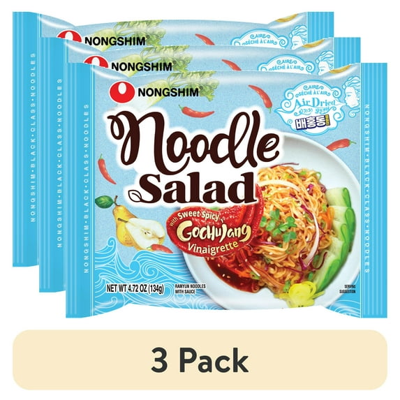 (3 pack) Nongshim Noodle Salad Gochujang Ramyun Noodle Soup, 4.7 Ounces, See Item for Allergens