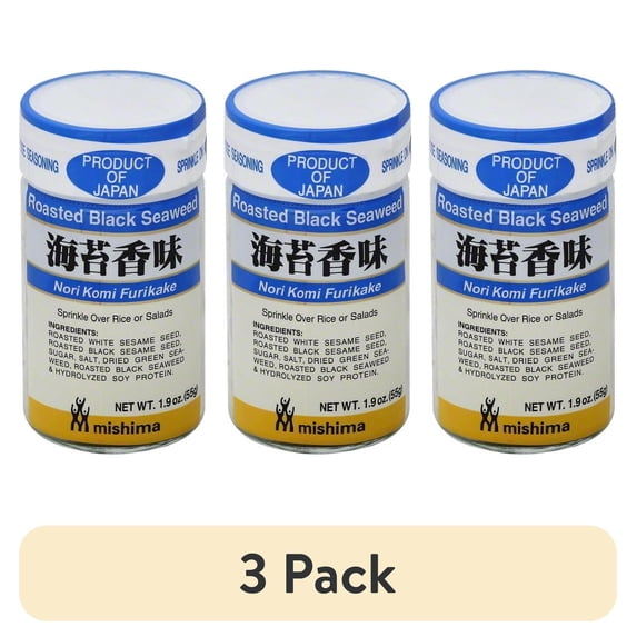 (3 pack) Nori Komi Furikake, Prepared Sesame Seed & Seaweed - 1.9oz