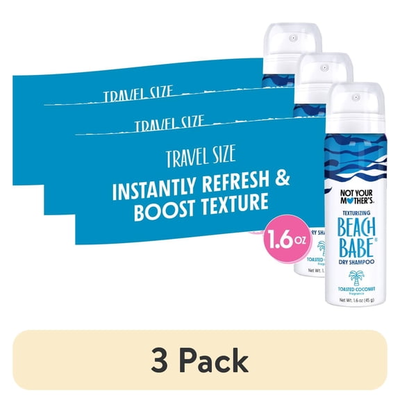(3 pack) Not Your Mother's Beach Babe Texturizing Dry Shampoo, Travel Size, 1.6 oz
